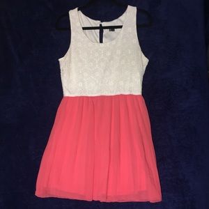 Lace and chiffon dress